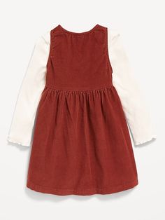 Sleeveless Pocket Corduroy Dress and Top Set for Toddler Girls | Old Navy Brown Long Sleeve Corduroy Dress, Long Sleeve Brown Corduroy Dress, Casual Corduroy Pinafore Dress For Fall, Casual Corduroy Winter Dress, Long Sleeve Corduroy Dress For Fall, Fitted Cotton Pinafore Dress For Fall, Corduroy Long Sleeve Dresses For Fall, Corduroy Dress, Toddler Boys