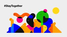 an image of people with different colors and shapes on the cover of stay together magazine