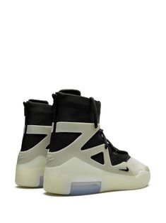 Find NIKE Air Fear Of God 1 ''string/the Question'' Sneakers on Editorialist. Supplied by a premier sneaker marketplace dealing with unworn, already sold out, in demand rarities. Each product is rigorously inspected by experienced experts guaranteeing authenticity. The Nike Air Fear of God 1 “String/The Question” is inspired by designer Jerry Lorenzo’s hero, Allen Iverson. Both Nike and Lorenzo went all out for the marketing of the shoe as various editorial images shot by photographer Gary Land depict Lorenzo recreating some of Iverson’s most iconic and recognizable photos. As for the sneaker, the upper features a black nylon collar and a contrasting cream suede forefoot. The color repeats on the synthetic cages around the collar that assist in housing the staggered lacing system. A zip cl Nike Air Fear Of God, Jerry Lorenzo, Allen Iverson, Fear Of God, Black Nylons, Sneakers Black, Air Jordan Sneaker, Nike Air, Sneakers Nike