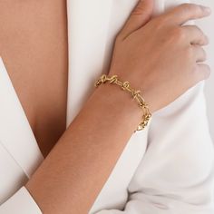 Make a statement at your next event with this gorgeous Zoey Chain Link Bracelet. Designed to keep you on-trend and ready for any occasion. Gold-plated Stainless steel Length: 6.3in (+ 2in adjustable) Hypoallergenic, lead & nickel free If you aren't in LOVE with your purchase, please let us know within 30 days of receiving your item, and you'll receive a stress-free refund. Chic Metal Paperclip Bracelet With Adjustable Chain, Modern Adjustable Charm Bracelet With Solid Links, Modern Adjustable Charm Bracelet With Solid Link Construction, Trendy Formal Link Chain Bracelet, Tarnish Resistant Metal Paperclip Bracelet, Trendy Gold-tone Jewelry With Solid Link Construction, Trendy Gold-tone Bracelets For Formal Occasions, Trendy Gold-tone Formal Bracelets, Adjustable Metal Chain Bracelet With Solid Link