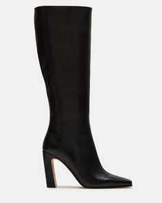 LIZETTE BLACK LEATHER Timeless Boots, Black Leather Knee High Boots, Stylish Heels, Leather Wear, 5 Inch Heels, Elevate Your Look, Boot Shoes Women, Knee High Boots, Knee High