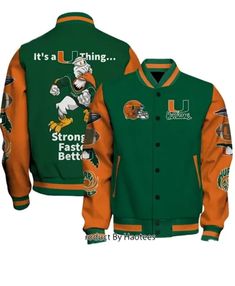 NCAA Miami Hurricanes Letterman Varsity Jacket Orange Varsity Jacket, Vintage Jacket Outfit, Deadpool Jacket, Designer Jackets For Men, Gentleman Outfit, Shearling Jacket Women, Varsity Letterman Jackets, Biker Jacket Men