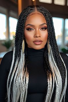 Thigh Length Knotless Braids, Latest Hair Braids, Hair Braid Patterns, Protective Hair, Stunning Hairstyles