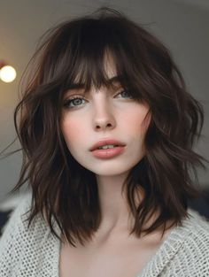 Midlength Haircuts With Bangs, Change Hairstyle, Layered Hair With Bangs, New Hairstyle, Shoulder Length Hair Cuts, Haircut And Color, Spring Hairstyles, Short Hair With Bangs