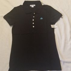 Black Polo Shirt With Teal A87. Brand New And Never Been Worn. In A Pet/Smoke Free Home Extra Clothes, Bday List, Polo Shirt Style, Polo Shirt Colors, Black Polo Shirt, Black Polo, Birthday List, Polo Shirt Women, Dream Clothes