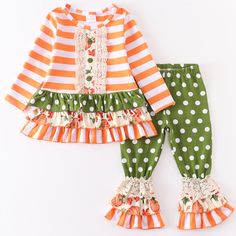 Brand New In Package Cotton/Spandex Fall Pants Outfit, Toddler Fall Outfits Girl, Bright Colored Outfits, Toddler Girl Fall, Pants Outfit Fall, Toddler Pants, Polka Dot Pants, Tunic Leggings, Ruffled Tunic