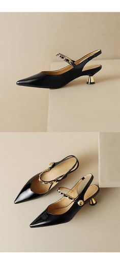 Heels Slingback, Slingback Shoes, Leather Items, Pump Shoes, Patent Leather, Rubber Sole, Kitten Heels, Heel Height, Leather Upper