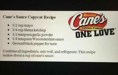 a menu for a restaurant called cane's confection in the united states