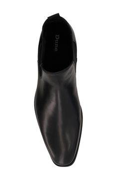 A bold, modern silhouette elevates a stylish Chelsea boot fashioned from finely textured leather. Pull-on style with elastic gore insets Leather upper/textile lining/rubber sole Imported Slip-on Calf Leather Boots With Rubber Heel Cap, Modern Slip-on Chelsea Boots With Rubber Sole, Fitted Leather Chelsea Boots With Rubber Heel Cap, Ankle-high Chelsea Boots With Rubber Sole For Formal Occasions, Business Boots With Rubber Heel Cap And Pointed Toe, Formal Ankle-high Chelsea Boots With Rubber Sole, Fitted High Ankle Chelsea Boots With Leather Sole, Ankle-high Calf Leather Chelsea Boots For Formal Occasions, Formal Ankle-high Boots With Textured Sole