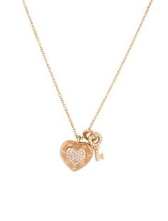 From the Return to Tiffany Collection18K Yellow Gold Tiffany And Co Heart Lock Necklace, Necklaces Gold Tiffany & Co., Return To Tiffany, Key Pendant Necklace, Heart Lock, Locks & Key, Key Pendant, Tiffany & Co., Jewelry Necklace Pendant