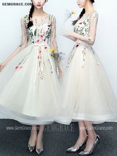 10% off now|Free shipping world-wide. Floral Champagne Tulle Party Dress With Sheer Sleeves at GemGrace. Click to learn our pro custom-made service for wedding dress, formal dress. View #HomecomingDresses for more ideas. Cream A-line Evening Dress For Party, Cream Tulle Dress With Sheer Bodice, Spring Tulle Long Sleeve Evening Dress, Spring Long Sleeve Tulle Evening Dress, Cream Dress For Spring Banquet, Spring Banquet Dress With Tulle Skirt, Spring Banquet Tulle Skirt Dress, Sheer Evening Dress For Spring, Sheer Bodice Long Sleeve Evening Dress For Spring