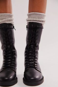 Cult Classic Combat Boots | Free People Combat Boots For Office, Womens Tall Combat Boots, Combat Boots Leather Leggings, Chelsea Combat Boots, Combat Boots For Women Over 50, Dressy Combat Boots, New Tops, Black Fits, Boho Clothing