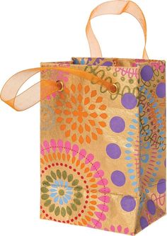 a colorful shopping bag on a white background