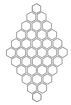 a black and white image of hexagonals in the shape of a tree