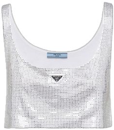 Luxury Tops For Summer Night Out, Luxury Embellished Fitted Top, Glamorous White Sequined Crop Top, Elegant Cropped Sequin Top, Glamorous Cropped Embellished Tops, Glamorous Embellished Cropped Tops, Striped Jersey, Latest T Shirt, Triangle Logo