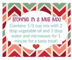 the brownie in a mug mix recipe is shown with text overlaying it