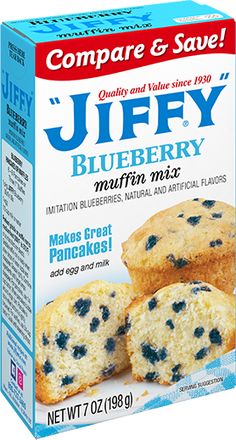 a carton of blueberry muffin mix