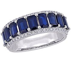 Bursting with rich blue color, this brilliant sapphire and diamond ring is sure to get its fair share of accolades. From Bellini. Blue Sapphire Ring With Diamond Accents, Baguette Cut, Sapphire Diamond Ring With Accents Baguette Cut, Sapphire Diamond Ring With Diamond Accents, Baguette Cut, Blue Diamond Ring With Diamond Accents Emerald Cut, Blue Emerald Cut Diamond Ring With Diamond Accents, Blue Emerald Cut Diamond Ring With Accents, Emerald Cut Lab-created Sapphire Ring With Diamond Accents, Baguette Cut Sapphire Diamond Ring With Diamond Accents, Baguette Cut Sapphire Diamond Ring With Accents