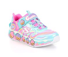 Pair your feet with a sweet treat in Skechers Sweet Kickz: Cupcake Cutie. This scented cupcake themed design features a swirl printed synthetic upper with stretch laces, a Skechers Adaptive Closure, detachable heel charm, and a cushioned comfort insole. Sweet Kickz scented character theme design, Skechers easy on, easy off Adaptive Closure for a customized fit, Swirl printed synthetic upper with stretch laces and adjustable instep strap, Lightweight shock-absorbing cupcake wrapped midsole, Flexi Pink Round Toe Sneakers For Birthday, Cute Multicolor Non-slip Sneakers, Playful Cartoon Print Sneakers With Round Toe, Playful Cartoon Print Round Toe Sneakers, Casual Pink Sneakers For Birthday, Cute Multicolor Sneakers For Playtime, Cute Multicolor Round Toe Sneakers, Cupcake Wraps, Kid Cupcakes