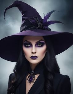 Halloween Make up Ideen Witch Makeup Purple, Beautiful Witch, Halloween Make Up, Halloween Make, Halloween Makeup, Witch, Harry Potter