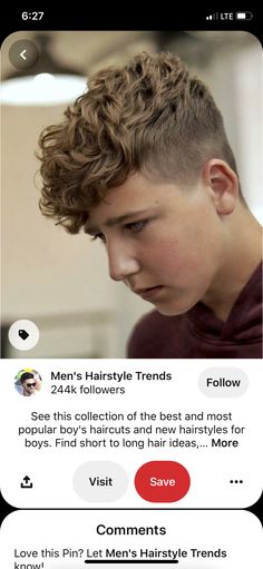 Boy Permed Hair, Boys Perm Hairstyles, Boys Curly Haircuts, Haircut Ideas Trendy, Curly Hairstyles For Men, Oscar Hairstyles