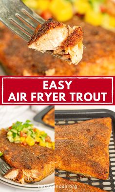 the easy air fryer trout recipe is ready to be eaten and put on the grill