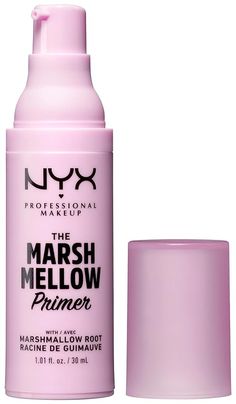 NYX Professional Makeup The Marshmellow Primer Set, Makeup Primer Base, Skin-Focused Primer for Smooth & Even Complexion, Marshmallow Root, Vegan Formula, Regular and Mini Size, 30 ml and 8 ml Nyx Primer, Marsh Mallow, Make Up Primer, Fixing Spray, Marshmallow Root, Makeup Haul, Vegan Makeup, Makeup Primer, Cosplay Makeup