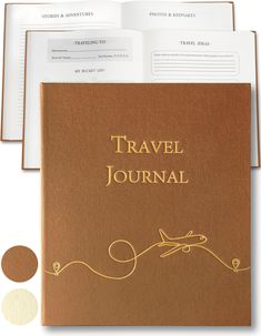 the travel journal is open and ready to be used