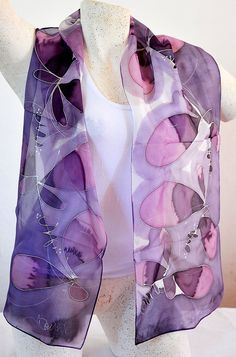 Silk scarf Handmade unique silk accessories gift idea от PutSvile Elegant Handmade Summer Scarves, Unique Handmade Scarves As Gifts, Unique Handmade Scarves For Gifts, Handmade Silk Scarf Summer Gift, Handmade Silk Scarf As Summer Gift, Purple Scarves As Summer Gifts, Artsy Silk Scarf As Gift, Purple Silk Scarf As A Gift, Purple Silk Scarf For Gift