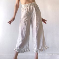 PLUS SIZE PANTS plus size linen pants ruffle pants custom | Etsy White Wide-leg Pants With Ruffles, White Wide Leg Pants With Ruffles, Summer Ruffle Pants With Relaxed Fit, Summer Ruffled Relaxed Fit Pants, Wide Leg Ruffled Bottoms For Loungewear, Casual Ruffled Relaxed Fit Pants, Wide Leg Ruffle Pants For Loungewear, Wide Leg Ruffled Pants For Loungewear, Chic Linen Bottoms With Ruffles