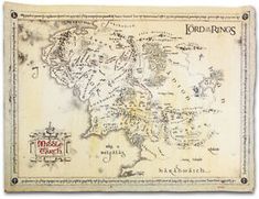 a map of the lord's rings on parchment paper