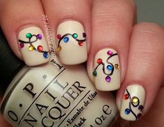 Christmas Lights | Holiday Nail Art Designs That Are Too Pretty To Pass Up Unghie Nail Art, Holiday Nails Christmas, Nagellack Trends, Pumpkin Nails, Christmas Nail Art Designs, Holiday Nail, Holiday Nail Art, Winter Nail Art, Toe Nail Designs