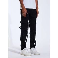 * Crysp Denim Men's Cargo Jeans * Skinny Fit * Stretch Fabric * Cargo Pockets * Side Straps * 32" Inseam * 97% Cotton, 3% Spandex * Imported * Mpn Crysphol21-32 * Msrp $80 Fitted Dark Wash Cargo Pants For Streetwear, Black Utility Distressed Jeans, Black Distressed Utility Jeans, Distressed Cotton Cargo Pants For Streetwear, Fitted Ripped Cargo Jeans For Streetwear, Ripped Utility Cargo Jeans For Streetwear, Ripped Cotton Cargo Jeans For Streetwear, Ripped Denim Cargo Pants For Streetwear, Urban Distressed Black Cargo Pants