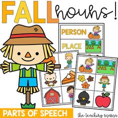 the fall worksheet with pictures and words to help students learn how to read