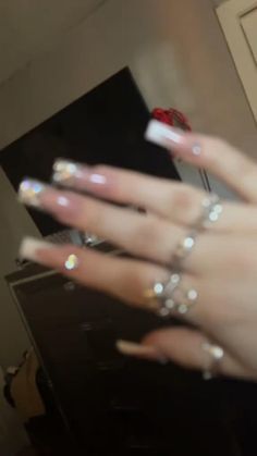 Nail Ideas Acrylic Latina, Boujee Birthday Nails, Long Gel X Nail Ideas, Nails And Rings Aesthetic, Gem Nail Ideas, Short Buchona Nails, Short Nail Baddie, Attractive Nails, Nail Ideas Latina