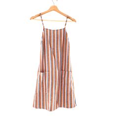 Billabong Nude Coral Stripe Mini Linen Blend Shift Dress Nordstroms Brown Cotton Midi Dress For Beach, Brown Cotton Sundress, Brown Summer Sundress Midi Length, Brown Knee-length Mini Dress For Beach, Brown Knee-length Mini Dress For The Beach, Brown Sundress For Brunch, Casual Brown Cotton Sundress, Brown Cotton Mini Dress For Vacation, Brown Cotton Mini Dress For Brunch