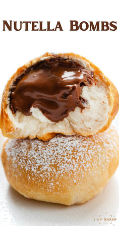 Gourmet Doughnut, Nutella Donuts, Nutella Sandwich, Nutella Lover, I Am Baker, Puff Pastry Dough, Fritter Recipes, Easy Baking Recipes Desserts, Donut Recipes