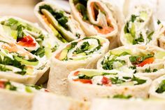 there are many different types of wraps on the plate