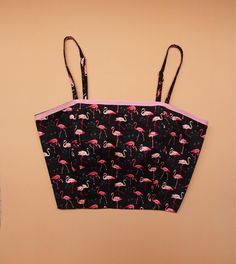 "-Made to Order- Many girls love crop top. Here it is in cute flamingo print! from Amordress:) Top Design: -Adjustable spaghetti straps style -fabric straps. -Back self-tied bow ✄ SIZE ✄ Top Size: S Bust 31\"-34\" M Bust 36\"-38\" L Bust 39\"-40\" XL Bust 41-43\" Top length is around 15\"-16\" depends on how much straps is adjusted. ✄ MATERIAL ✄ ●Cotton Fabric ●Polyester lining material. ♥ Matching pearl necklace/ affordable jewelry CLICK=> https://www.etsy.com/shop/Amordress?section_id=14993 Black Beachwear, Hipster Clothing, Cute Flamingo, Bow Crop Tops, Hipster Outfits, Tube Tops, Flamingo Print, Spaghetti Strap Top, Affordable Jewelry