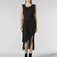 Allsaints Riviera Jersey Dress In Charcoal Marl Size: Uk 4 / Us 0 Sleeveless Maxi Dress With A Flattering Drape Combination Viscose/Angora Jersey Asymmetrical Maxi Dress, Black Dress With Pockets, Flower Maxi Dress, Leopard Print Maxi Dress, Black Embroidered Dress, Ribbed Maxi Dress, Grey Midi Dress, Tie Dye Maxi Dresses, Red Dress Maxi