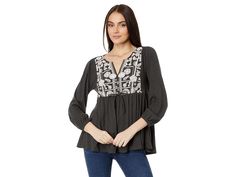 Lucky Brand Embroidered Tiered Tunic Top - Women's Clothing : Raven : Flaunt your fashionable side wearing the regular fit Lucky Brand Embroidered Tiered Tunic Top. This top features split neckline, long sleeves, and stunning embroidered design on classic silhouette. 100% cotton. Machine washable. Imported. Women Tunic Tops, Winter 2023, Embroidered Design, Tunic Top, Product Reviews, Lucky Brand, Tunic Tops, Women's Clothing, Split