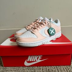 Rare Pale Coral Color Of Nike Dunk Low Sneakers Nwt Size: Women’s 7.5 I Bought These Recently On Stockx, But I Ordered The Wrong Size And I Can’t Return Them. They Have The Stockx Verification On Them Still And All Tags. It Will Come In The Original Box. Bundle With Other Items & Save Nike Dunk Low, Low Sneakers, Dunk Low, Coral Color, Nike Dunk, New Nike, Nike Dunks, White Nikes, Womens Shoes Sneakers