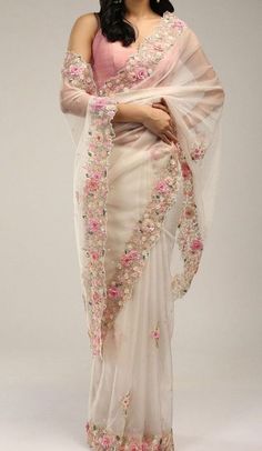 Kalki Fashion, White Saree