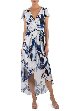 Julia Jordan Flutter Sleeve Faux Wrap Dress | Nordstrom Jordan Dress, Handkerchief Hem Dress, Velvet Cocktail Dress, High Low Maxi Dress, Pink Summer Dress, Black Slip Dress, Long Sleeve Print Dress, Silk Midi Dress, Dress Crafts