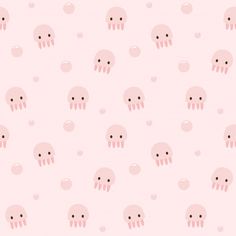 a pink wallpaper with small elephants on it's sides and dots in the middle