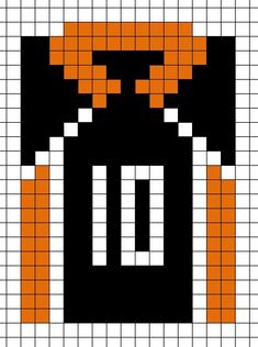 an orange and black cross stitched pattern with the letter d