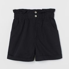 Brand New Sold Out Online Paper Bag Shorts Black Paper Bag, Paperbag Shorts, Paisley Shorts, Paper Bag Shorts, Black High Waisted Shorts, Tie Waist Shorts, Green Trousers, White Denim Shorts, H&m Shorts