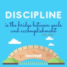 a bridge with the words,'discipline is the bridge between goals and accomplishment '