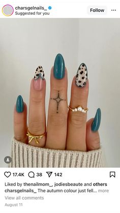 Western Fall Nails, Fall Western Nails, Turquoise Nails, New Nail Designs, Pretty Nail Designs, Bling Acrylic Nails