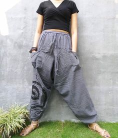 "The harem style trousers made from cotton fabric 100%with an elasticated smock waist and ankles they provide a comfortable lightweight fit, perfect for casual wear, festivals, yoga, holidays as well as pairing with a plain top to get that popular look. D I S C O U N T & P R O M O T I O N ❤ Buy 2 or more items, get 10% off ❤ Buy 4 or more items, get 15% off ENTER the coupon code: IYARA015 ❤ Buy 6 or more items, get 15% off ENTER the coupon code: IYARA020 PLEASE NOTE I can not apply a discoun Green Pants Men, Genie Pants, Bohemian Pants, Festival Pants, Harem Pants Women, Style Trousers, Plain Tops, Hippie Outfits, Pants Women